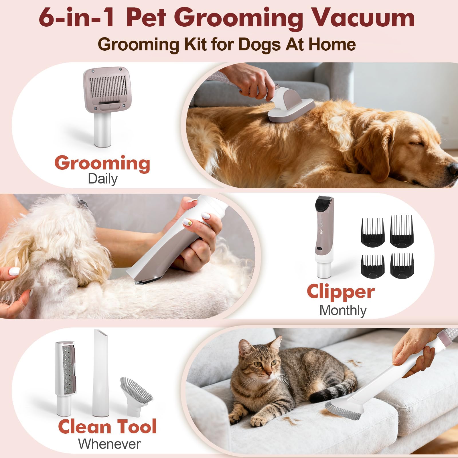Amazon.co.jp: Crazydeer 犬用グルーミングキット 12,000Pa